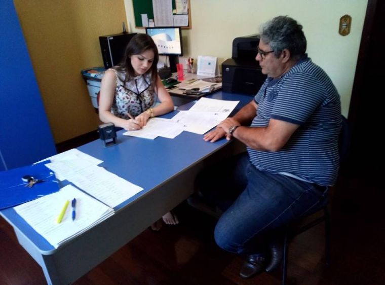Presidente Altamiro Scheffer protocola oficio junto ao escritório do Dep. Estadual Andre Bueno