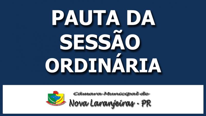 Pauta da Sessão Ordinária para o dia 16 de março de 2020
